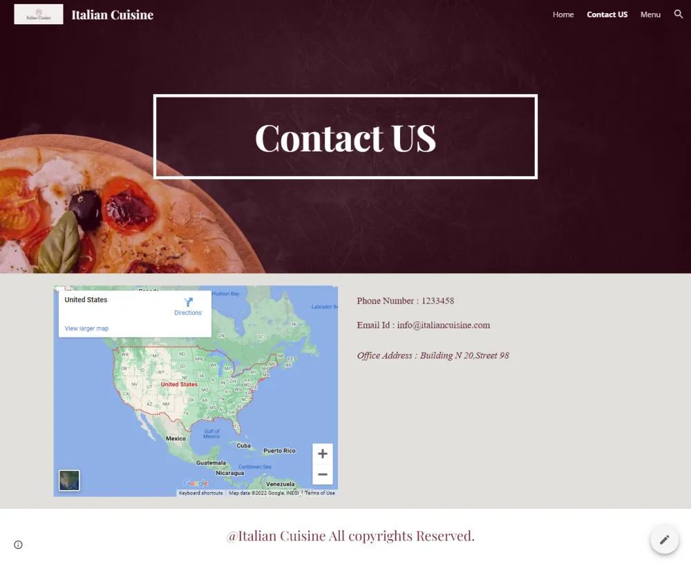 Italian Cuisine UI UX