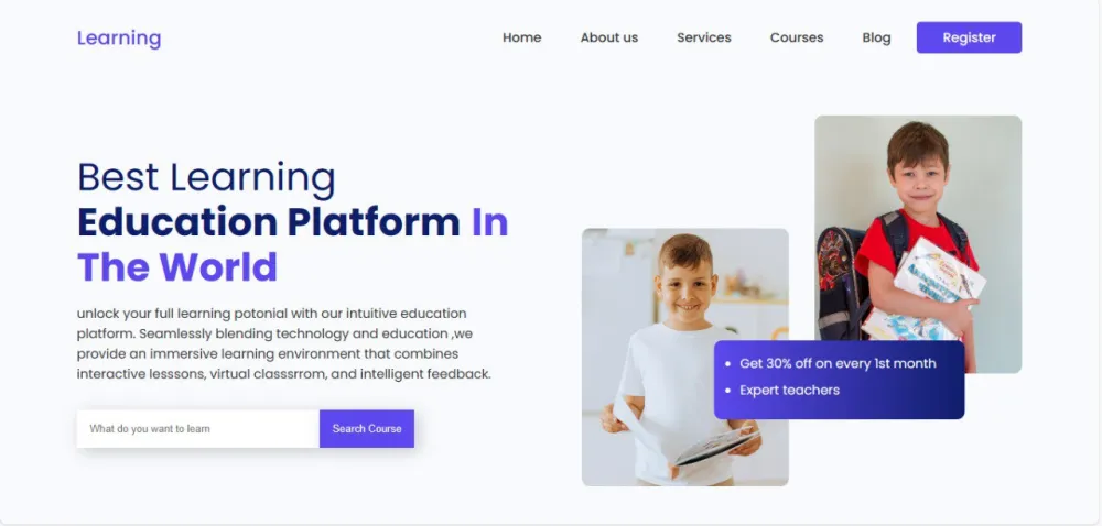 Website for an Educational platform 