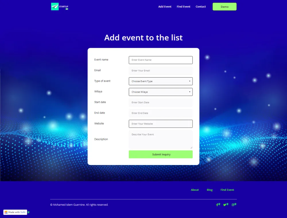 Event Listing Webapp