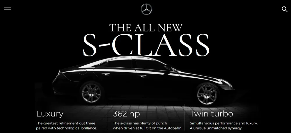 S-class website using webflow